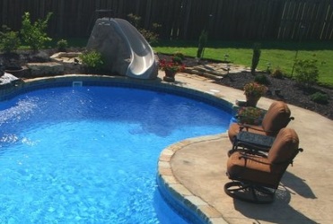 water slide above ground pool